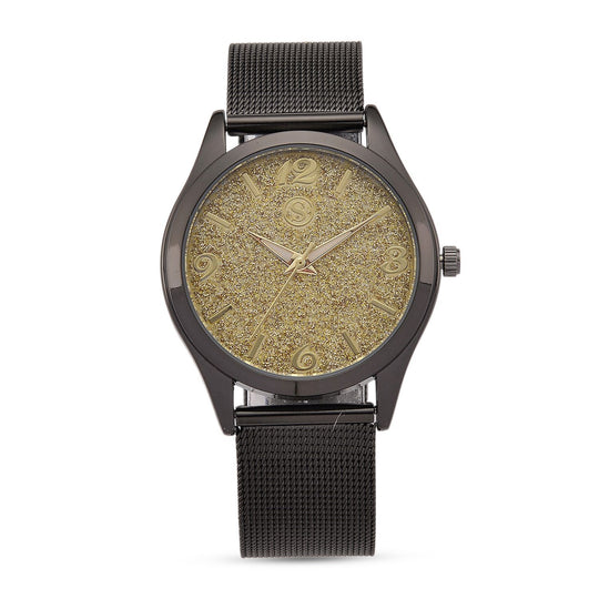 STRADA Stardust Dial Uhr mit japanischem Uhrwerk und roségoldfarbenem 316L Edelstahl -Mesh-Armband