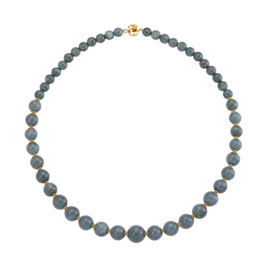 D'Joy EXTREM SELTEN - Natürlicher Olmek Jadeit Halskette ca. 50 cm 925 Silber vergoldet ca. 400.00 ct