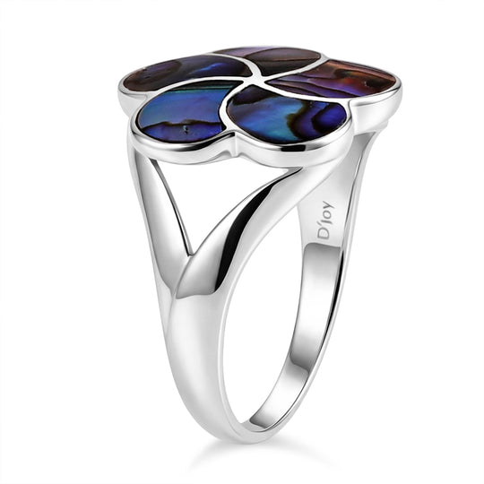 D'Joy Royal Bali Abalone Muschel Ring 925 Silber (Größe 18.00)