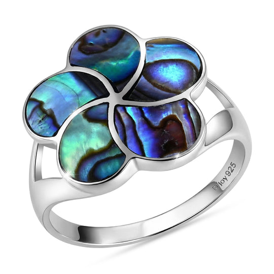 D'Joy Royal Bali Abalone Muschel Ring 925 Silber (Größe 18.00)