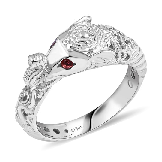 D'Joy Royal Bali Padparadscha Saphir Elefant Ring 925 Silber (Größe 20.00)