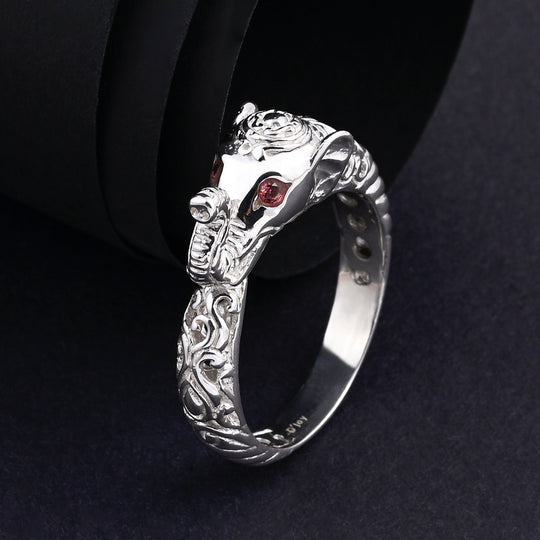 D'Joy Royal Bali Padparadscha Saphir Elefant Ring 925 Silber (Größe 20.00)