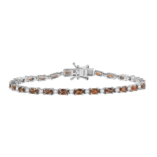 D'Joy AA Andalusit, Weißer Zirkon Armband ca. 19 cm 925 Silber rhodiniert ca. 7,23 ct.