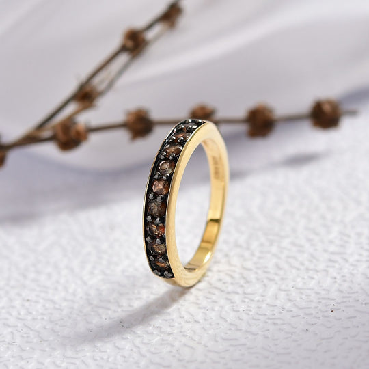 D'Joy AA Andalusit Ring 925 Silber 750 Gelb Vergoldet (Größe 19.00) ca. 0,68 ct