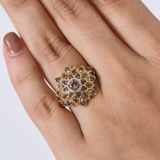D'Joy AA Andalusit Ring 925 Silber 750 Gelbgold Vermeil (Größe 18.00) ca. 1,06 ct