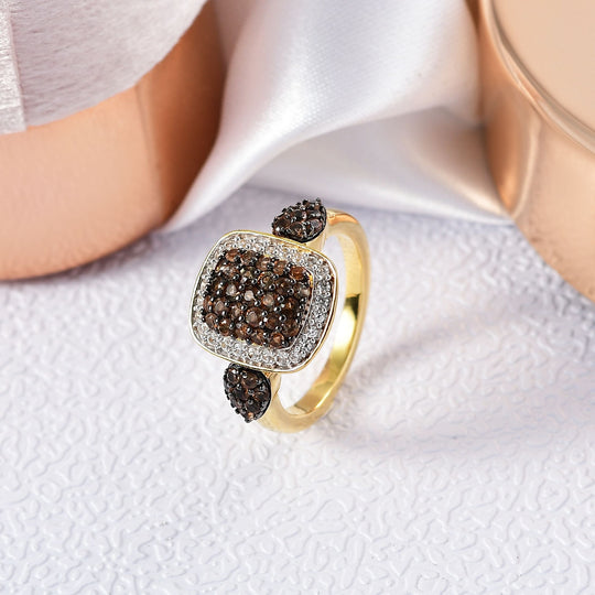D'Joy AA Andalusit Ring 925 Silber 750 Gelbgold Vermeil (Größe 20.00) ca. 1,29 ct