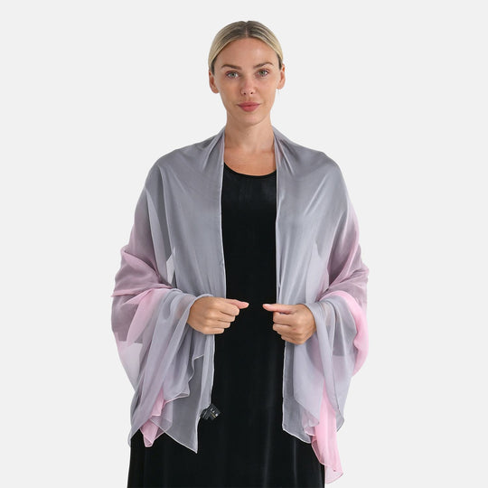 LA MAREY Signature Seidenschal aus 100% Maulbeerseide, 110 x 180 cm, Blau
