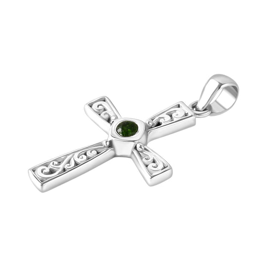 Royal Bali - Natürlicher Chromdiopsid Anhänger 925 Silber ca. 0.15 ct