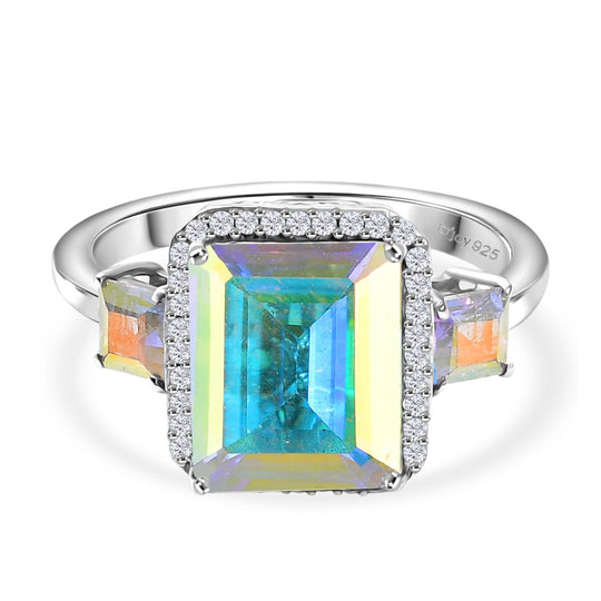 D'Joy Merkur mystischer Topas Ring 925 Silber Rhodiniert (Größe 19.00) ca. 6,55 ct