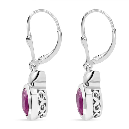 D'Joy Ilakaka Rosa Saphir (Fissure gefüllt) Ohrringe 925 Silber rhodiniert ca. 4,05 ct.