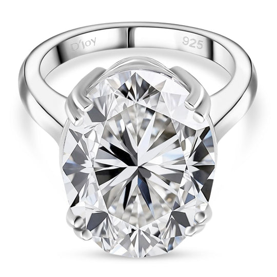 D'Joy Moissanit Ring 925 Silber rhodiniert (Größe 18.00) ca. 15,00 ct