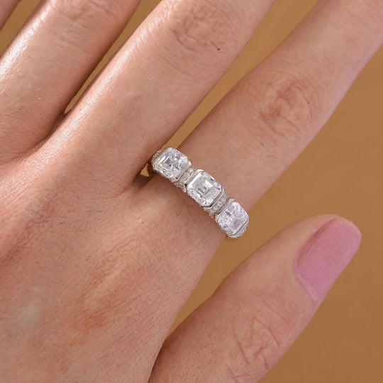 RADIANTA GRA zertifiziert Moissanit (D-VVS) Ring 925 Silber rhodiniert (Größe 20.00) ca. 2.06 ct
