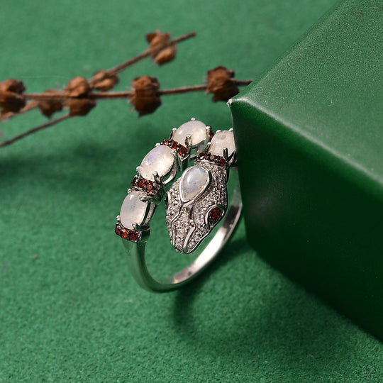 GP Trionfo Kollektion - AAA Regenbogen Mondstein Ring 925 Silber rhodiniert (Größe 18.00) ca. 2.26 ct