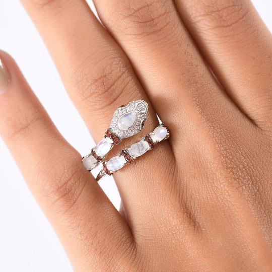 GP Trionfo Kollektion - AAA Regenbogen Mondstein Ring 925 Silber rhodiniert (Größe 18.00) ca. 2.26 ct