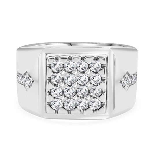 Lustro Stella Weißer Zirkonia Ring 925 Silber rhodiniert (Größe 19.00)