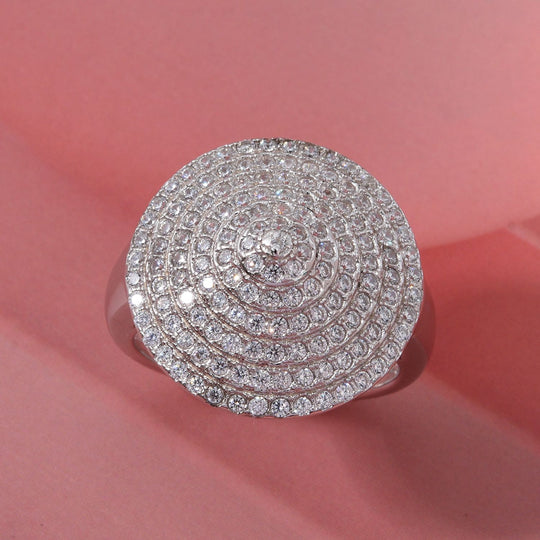 LUSTRO STELLA - Weißer Zirkonia Ring 925 Silber rhodiniert (Größe 20.00)