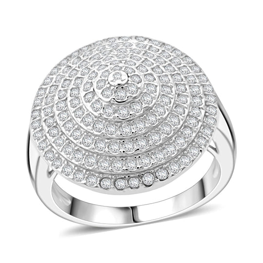 LUSTRO STELLA - Weißer Zirkonia Ring 925 Silber rhodiniert (Größe 20.00)