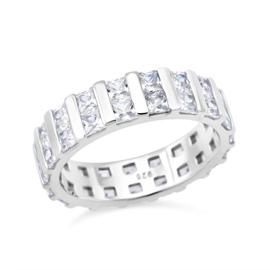 Lustro Stella Weißer Zirkonia Ring 925 Silber rhodiniert (Größe 20.00)