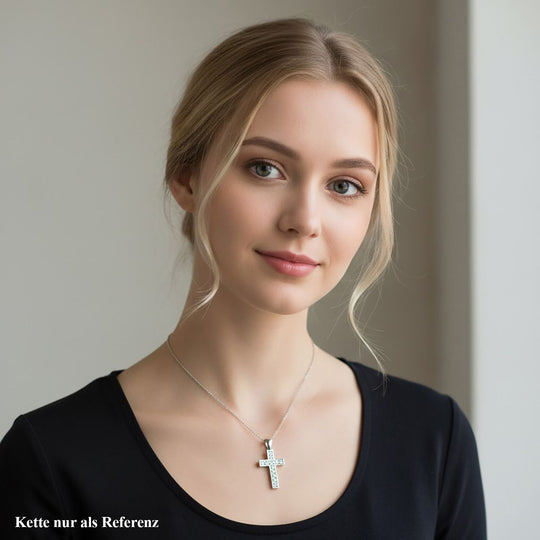 Lustro Stella Weißer Zirkonia Anhänger 925 Silber rhodiniert