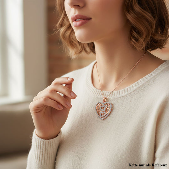 LUSTRO STELLA - Weißer Zirkonia Anhänger 925 Silber rhodiniert