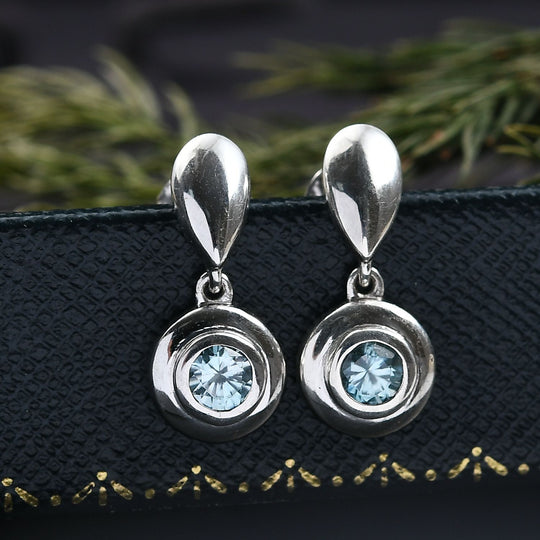 D'Joy Blauer Zirkon Ohrringe 925 Silber rhodiniert ca. 0.68 ct