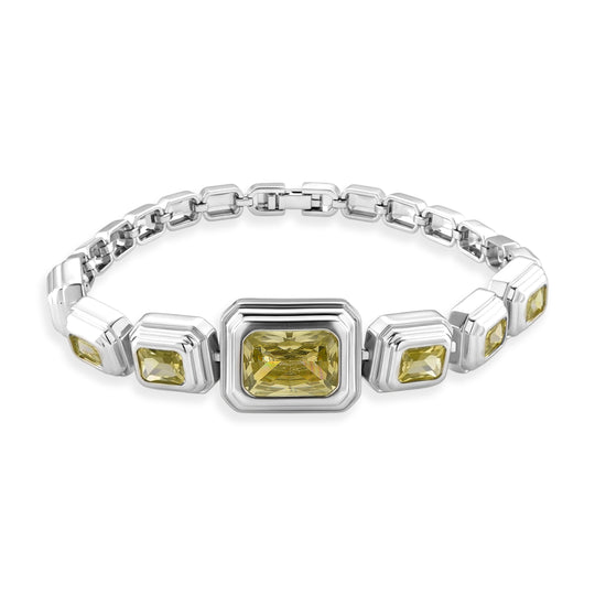 Lila Zirkonia Armband ca. 19 cm Nickelfreies Messing 6.00 ct