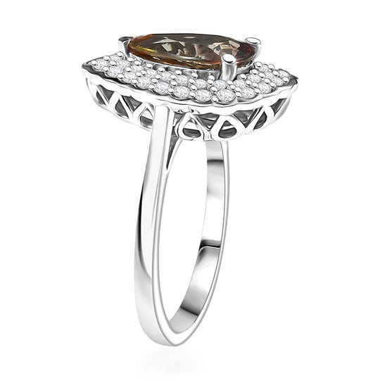 D'Joy AA Andalusit, Moissanit Ring 925 Silber Rhodiniert (Größe 18.00) (10-16 Werktage Lieferzeit) ca. 3,36 ct