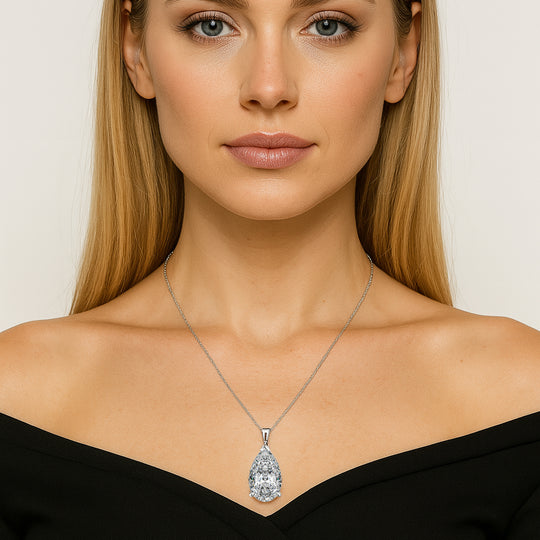 LUXURIANT DIAMOND - Lab Grown Diamant IGI zertifiziert VS/EF, Anhänger 925 Silber rhodiniert ca. 10.00 ct