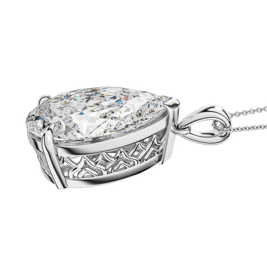 LUXURIANT DIAMOND - Lab Grown Diamant IGI zertifiziert VS/EF, Anhänger 925 Silber rhodiniert ca. 10.00 ct
