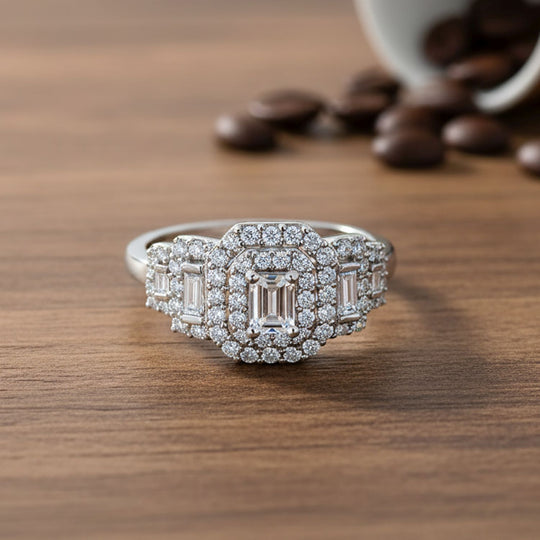 LUXURIANT DIAMOND - Lab Grown Diamant VS-EF SGL zertifiziert Ring 925 Silber rhodiniert (Größe 20.00) ca. 1.00 ct