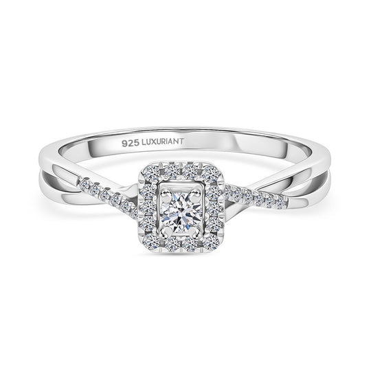 LUXURIANT DIAMOND - Lab Grown Diamant VS-EF Ring 925 Silber 750 Gelbgold Vermeil (Größe 19.00) ca. 0.25 ct