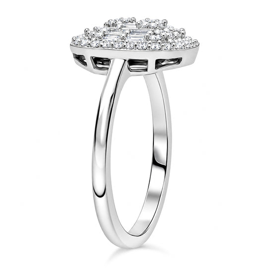 LUXURIANT 0,50 ct. SI-GH Labor Diamant Ring, 925 Silber rhodiniert