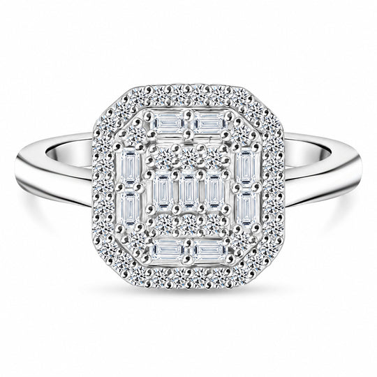 LUXURIANT 0,50 ct. SI-GH Labor Diamant Ring, 925 Silber rhodiniert