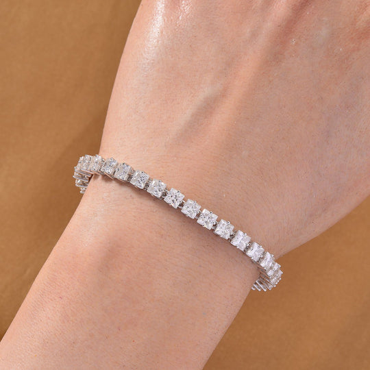 D'Joy Moissanit Armband ca. 20 cm 925 Silber 750 Gelbgold Vermeil ca. 10,57 ct.
