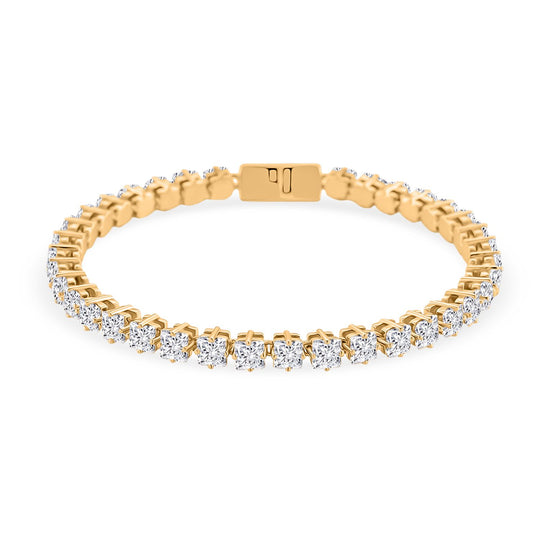 D'Joy Moissanit Armband ca. 20 cm 925 Silber 750 Gelbgold Vermeil ca. 10,57 ct.