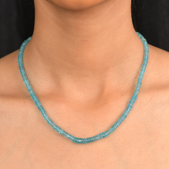 D'Joy Blauer Apatit Halskette ca. 45 cm 925 Silber rhodiniert ca. 98,00 ct.