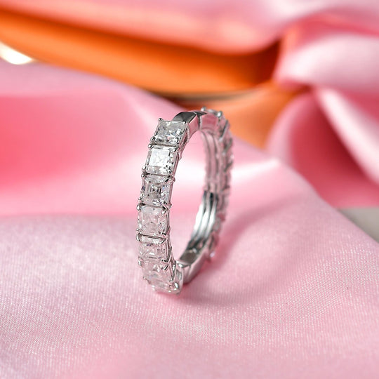 D'Joy Moissanit Ring 925 Silber rhodiniert (Größe 19.00) ca. 3,52 ct
