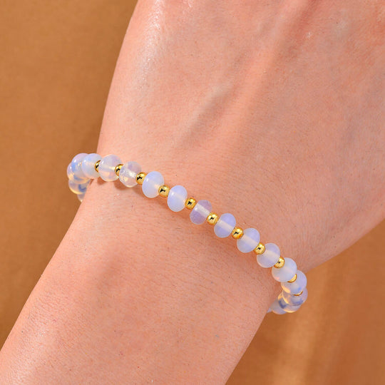 Opalite Armband, ca. 18 cm + 5 cm Extender, Reine Legierung gelb vergoldet ca. 20.00 ct