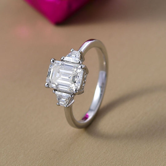 D'Joy Moissanit Ring 925 Silber rhodiniert (Größe 19.00) ca. 2.24 ct