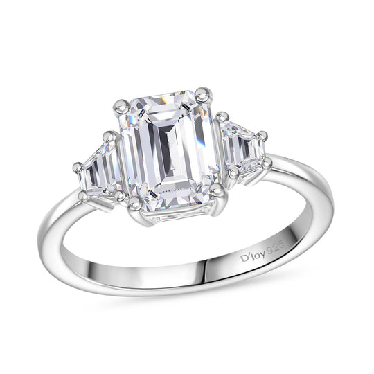 D'Joy Moissanit Ring 925 Silber rhodiniert (Größe 19.00) ca. 2.24 ct