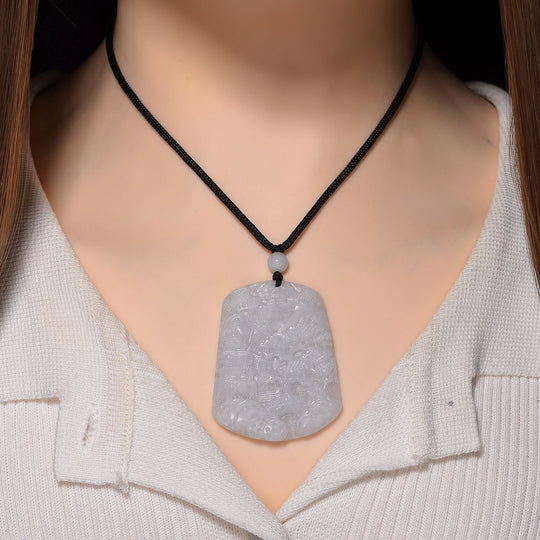 EXTREM SELTEN Natürliche Weiße Jade Anhänger mit Kette 50 cm ca. 155.00 ct