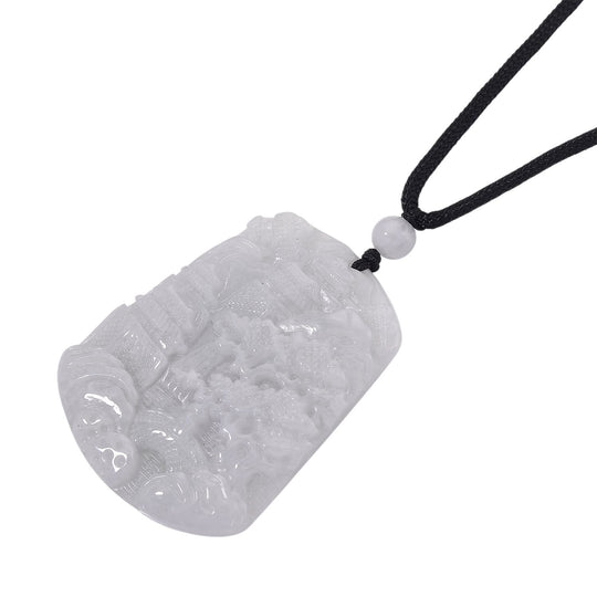 EXTREM SELTEN Natürliche Weiße Jade Anhänger mit Kette 50 cm ca. 155.00 ct