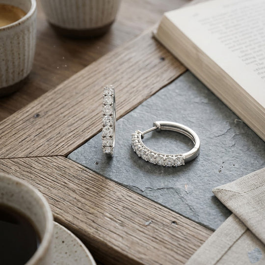 D'Joy 1 ct. Labor Diamant Ohrringe, 925 Silber rhodiniert