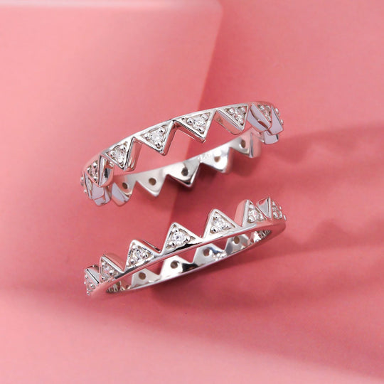 Lustro Stella Weißer Zirkonia Ring 925 Silber rhodiniert (Größe 21.00)