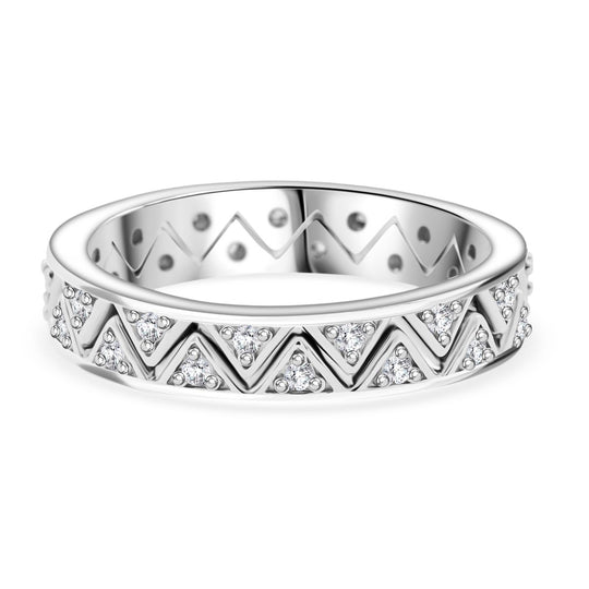 Lustro Stella Weißer Zirkonia Ring 925 Silber rhodiniert (Größe 21.00)