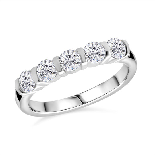LUSTRO STELLA - Weißer Zirkonia Ring 925 Silber rhodiniert (Größe 19.00)