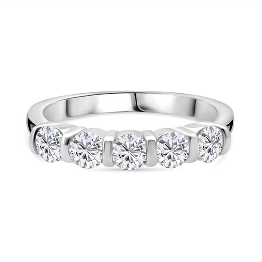 LUSTRO STELLA - Weißer Zirkonia Ring 925 Silber rhodiniert (Größe 19.00)