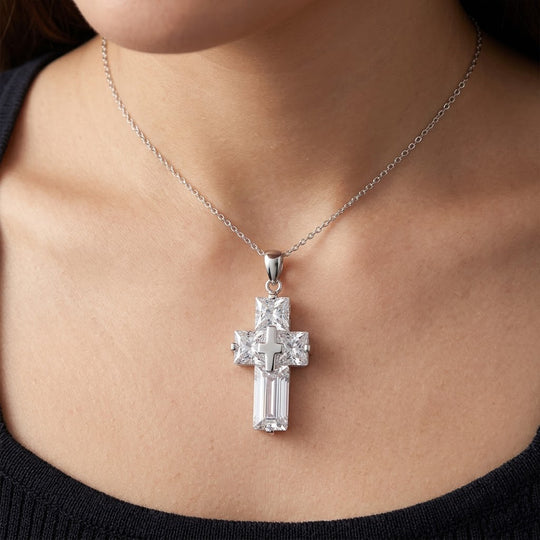 Lustro Stella Weißer Zirkonia Anhänger 925 Silber rhodiniert