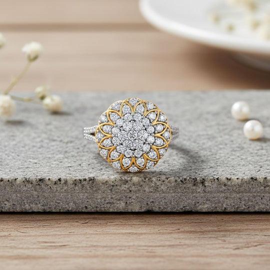 LUXURIANT DIAMOND - Lab Grown Diamant SI-GH SGL zertifiziert Ring 925 Silber 750 Gelbgold Vermeil (Größe 18.00) ca. 1.33 ct