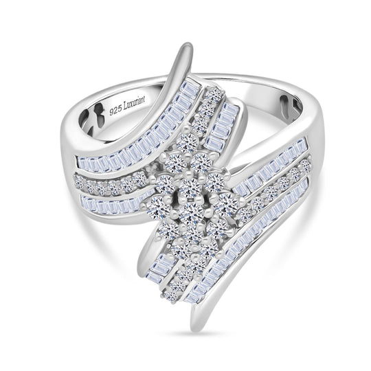 LUXURIANT DIAMOND - Lab Grown Diamant SI-GH SGL zertifiziert Ring 925 Silber 750 Gelbgold Vermeil (Größe 18.00) ca. 0.97 ct